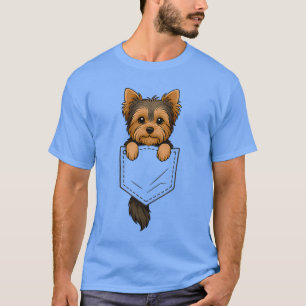 Lustiger Yorkshire Terrier schaut aus der Tasche H T-Shirt