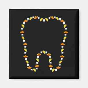 Lustiger Zahn Cinco de Mayo Zahnarzt Dental Sombre Magnet