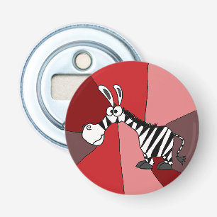Lustiger Zebra-Kunst-Knopf-Flaschen-Öffner Flaschenöffner