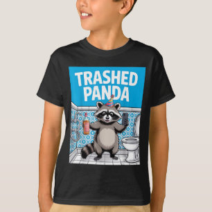 Lustiger zerstörter Panda-Waschbär wird betrunken T-Shirt