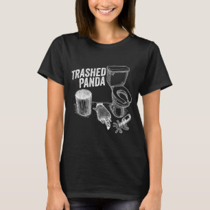 Lustiger zertrümmerter Panda betrunkener Waschbär T-Shirt