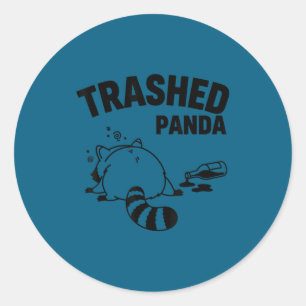 Lustiger zertrümmerter Panda-Waschbär bekommt humo Runder Aufkleber