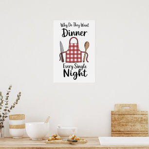 Lustiger Zitat Küche Poster