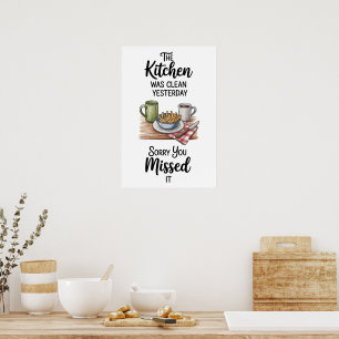 Lustiger Zitat-Küche Poster