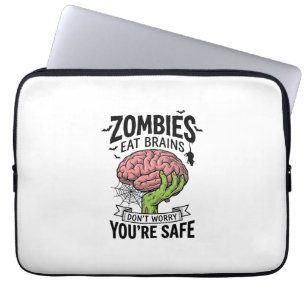 Lustiger Zombie Isst Gehirne Du Bist Sicher Hallow Laptopschutzhülle
