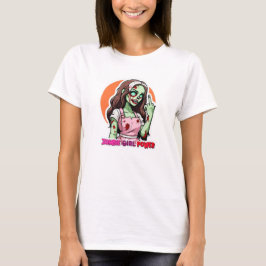 lustiger ZOMBIE-MÄDCHEN-POWER zwischen leichtem Ko T-Shirt