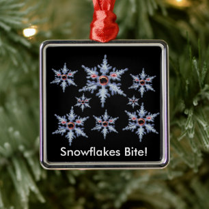 Lustiger Zombie-Schneeflocken-Weihnachts-Schneeflo Silbernes Ornament