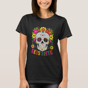 Lustiger Zuckerschädel Seis Siete 67 Meme Tag der T-Shirt