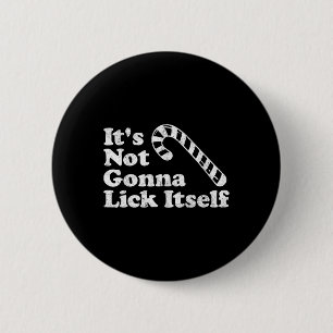 Lustiger Zuckerstangen-Leck-Selbst-Erwachsener-Wei Button
