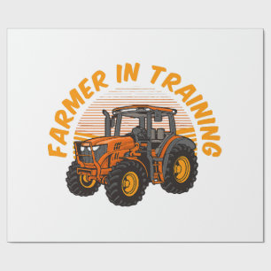 Lustiger zukünftiger Bauer in Ausbildung Traktor L Geschenkpapier
