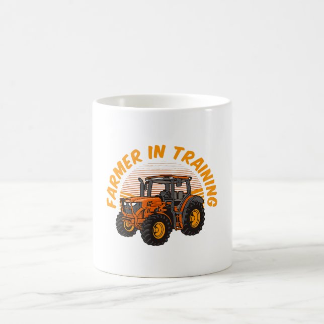 Lustiger zukünftiger Bauer in Ausbildung Traktor L Kaffeetasse (Mittel)