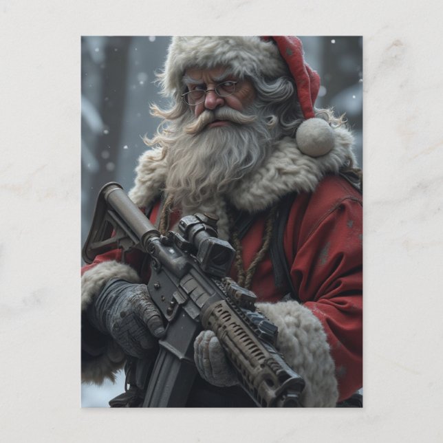 Lustiger Zweiter-Verfassungszusatz Weihnachtsmann  Postkarte (Vorderseite)