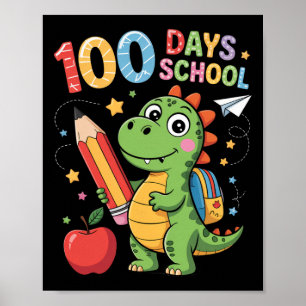 Lustiges 100-Tage-Schul-Shirt Mädchen Jungen Kinde Poster