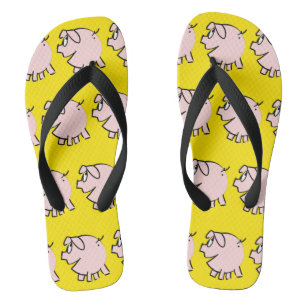 Lustiges 3 Cartoon-Schwein Farbauswahl Männer Flip Flops