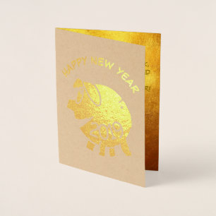 Lustiges 3 Cartoon-Schwein-Jahres-Horoskop-Geburts Folienkarte