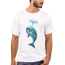 Lustiges 3D Blauwal T-Shirt