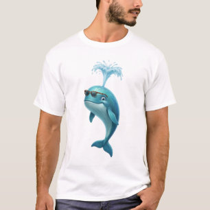 Lustiges 3D Blauwal T-Shirt