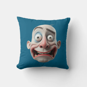 Lustiges 3D-Cartoon-Monster mit verrücktem Gesicht Kissen