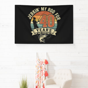 Lustiges 40. Geburtstags-Anglergeschenk Banner
