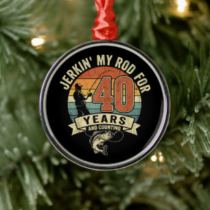 Lustiges 40. Geburtstags-Anglergeschenk Ornament Aus Metall