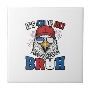 Lustiges 4. Juli-Adler Bruh Patriotisches Shirt-De Fliese