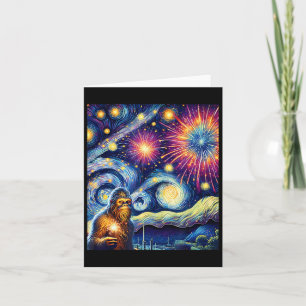 Lustiges 4. Juli Bigfoot Nachtfeuerwerk Fourth O Karte
