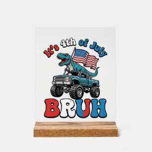 Lustiges 4. Juli Dinosaurier Monster Truck Shirt_1 Acrylschild
