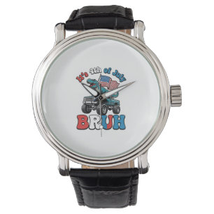 Lustiges 4. Juli Dinosaurier Monster Truck Shirt_1 Armbanduhr