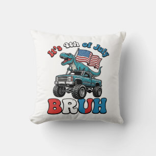 Lustiges 4. Juli Dinosaurier Monster Truck Shirt_1 Kissen