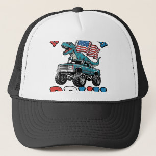 Lustiges 4. Juli Dinosaurier Monster Truck Shirt_1 Truckerkappe