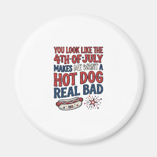 Lustiges 4. Juli Hot Dog Patriotisches Shirt Desig Magnet