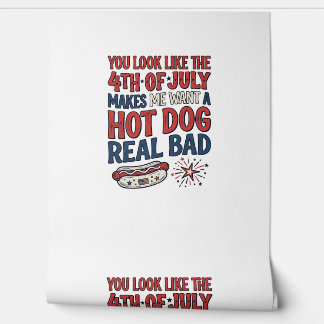 Lustiges 4. Juli Hot Dog Patriotisches Shirt-Desig Tapete