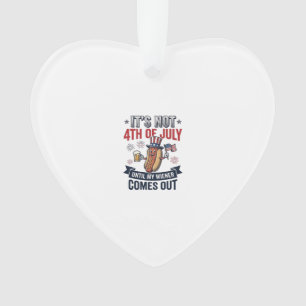 Lustiges 4. Juli Hot Dog Vintage Patriotisches Shi Ornament
