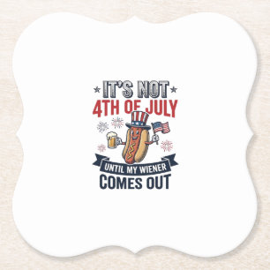 Lustiges 4. Juli Hot Dog Vintage Patriotisches Shi Untersetzer