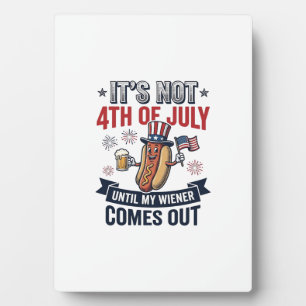 Lustiges 4. Juli Hot Dog Vintage Patriotisches T-S Fotoplatte