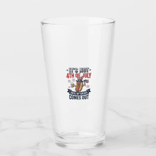 Lustiges 4. Juli Hot Dog Vintage-Patriotisches T-S Glas