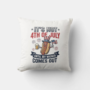 Lustiges 4. Juli Hot Dog Vintage Patriotisches T-S Kissen