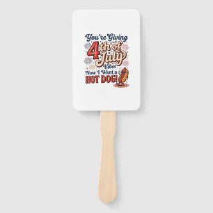 Lustiges 4. Juli Hot Dog Vintage-Shirt-Design_1 Fächer