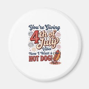 Lustiges 4. Juli Hot Dog Vintage-Shirt-Design_1 Magnet