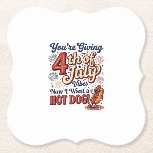 Lustiges 4. Juli Hot Dog Vintage-Shirt-Design_1 Untersetzer