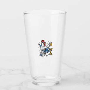 Lustiges 4. Juli Huhn Bier Patriotisches Shirt-Des Glas
