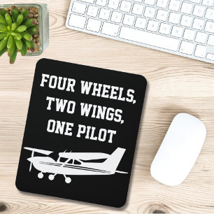 Lustiges '4 Räder 2 Flügel Ein Pilot' & Cool Cessn Mousepad