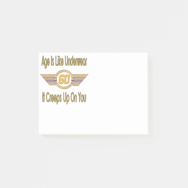 Lustiges 60. - Alter ist wie Unterwäsche Post-it Klebezettel (Vorderseite)