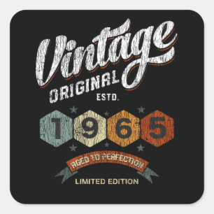 Lustiges 60 Jahre Alt 1965 Vintage 60. Geburtstags Quadratischer Aufkleber