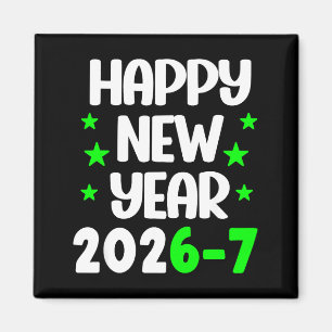 Lustiges 67 Frohes Neues Jahr 2026 Weiße Grüne Sch Magnet