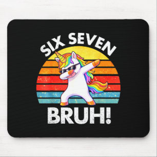 Lustiges 67 Meme Dabbing Einhorn Six Seven 6 7 Kin Mousepad