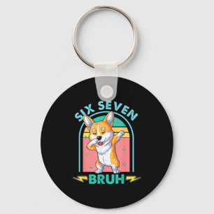 Lustiges 67 Meme Hund Sechs Sieben Bruh Kinder Jun Schlüsselanhänger