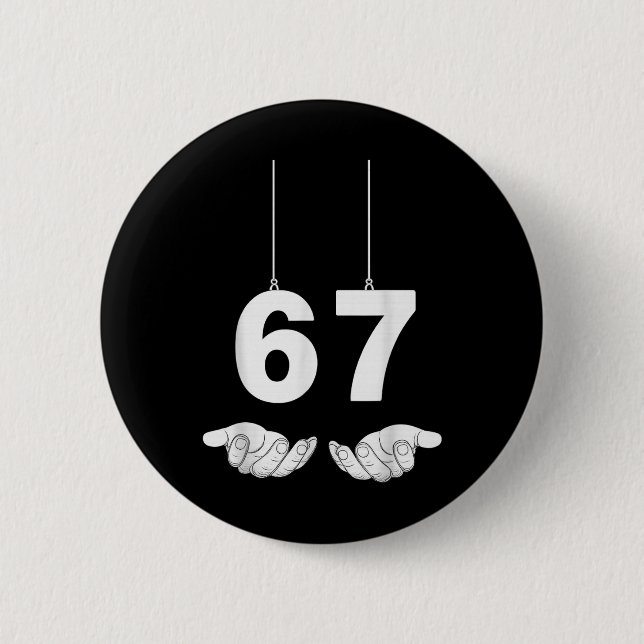Lustiges 67-Meme-Kostüm Six Seven Halloween Gen Z  Button (Vorderseite)