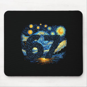 Lustiges 67 Meme Sechs Sieben Sternenkunst Nacht Mousepad