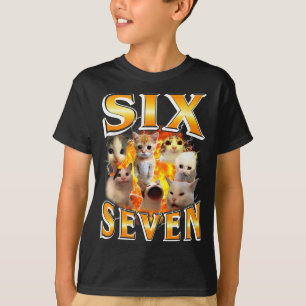 Lustiges 67 Meme Six Seven Katzen Meme Lustiges Bo T-Shirt